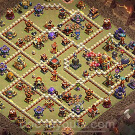 Diseño de aldea para Guerra Ayuntamiento 16 Copiar, Anti Todo - COC TH16 Perfecta Distribucion 2025 + Enlace - #71