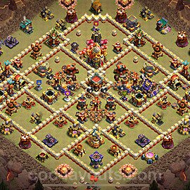 TH16 Anti 3 Stars CWL War Base Plan with Link, Anti Everything, Copy Town Hall 16 Design 2025, #74