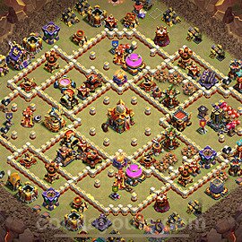 TH16 Anti 3 Stars CWL War Base Plan with Link, Anti Everything, Copy Town Hall 16 Design 2025, #80