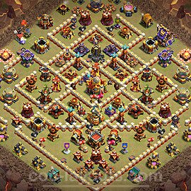 TH16 Anti 2 Stars CWL War Base Plan with Link, Copy Town Hall 16 Design 2025, #89
