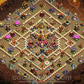 TH16 Anti 3 Stars CWL War Base Plan with Link, Copy Town Hall 16 Design 2024, #9