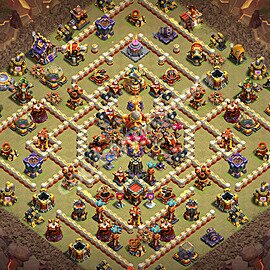 TH16 Anti 3 Stars CWL War Base Plan with Link, Copy Town Hall 16 Design 2026, #9