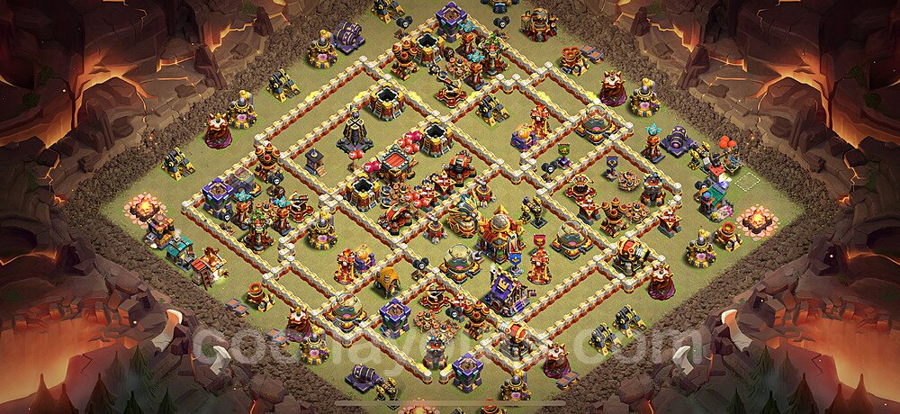 Diseño de aldea para Guerra Ayuntamiento 16 Copiar, Anti Todo - COC TH16 Perfecta Distribucion 2025 + Enlace - #112