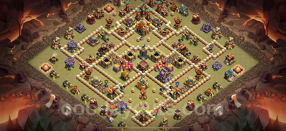Diseño de aldea para Guerra Ayuntamiento 16 Copiar, Anti Todo - COC TH16 Perfecta Distribucion 2025 + Enlace - #113