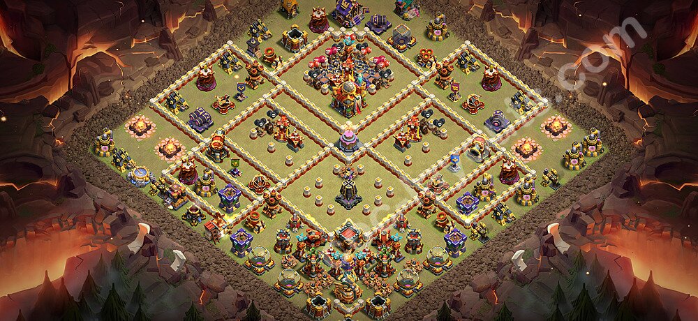 TH16 Anti 3 Stars CWL War Base Plan with Link, Copy Town Hall 16 Design 2026, #138