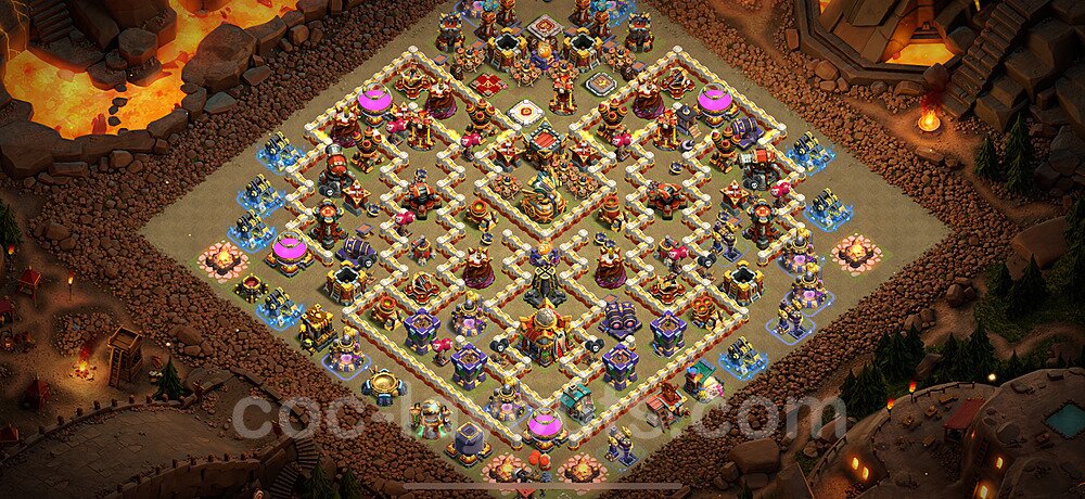 TH16 Anti 3 Stars CWL War Base Plan with Link, Copy Town Hall 16 Design 2024, #19