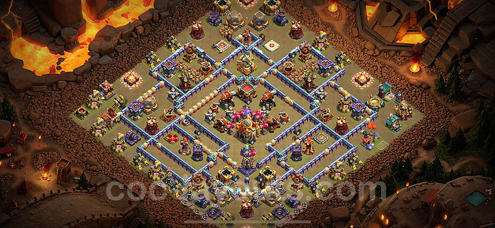 TH16 Anti 2 Stars CWL War Base Plan with Link, Legend League, Copy Town Hall 16 Design 2024, #48