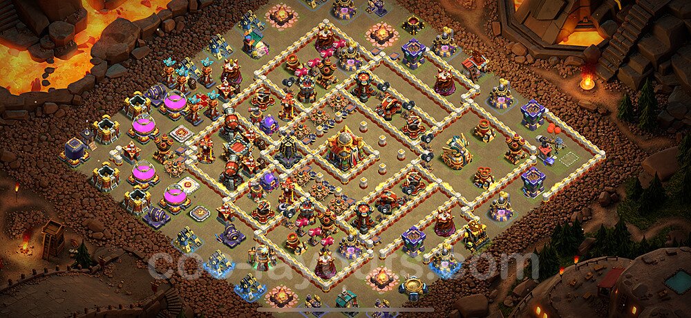 TH16 War Base Plan with Link, Copy Town Hall 16 CWL Design 2024, #49