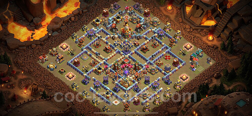 TH16 Anti 3 Stars CWL War Base Plan with Link, Copy Town Hall 16 Design 2024, #52