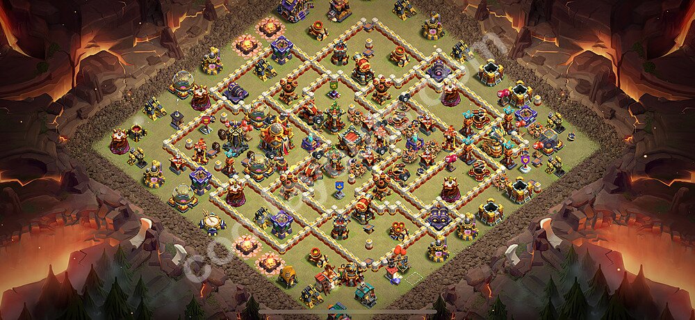 TH16 Anti 2 Stars CWL War Base Plan with Link, Anti Air / Electro Dragon, Copy Town Hall 16 Design 2026, #61
