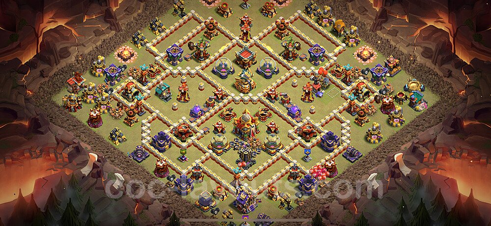 Diseño de aldea para Guerra Ayuntamiento 16 Copiar, Anti 2 Estrellas - COC TH16 Perfecta Distribucion 2025 + Enlace - #66