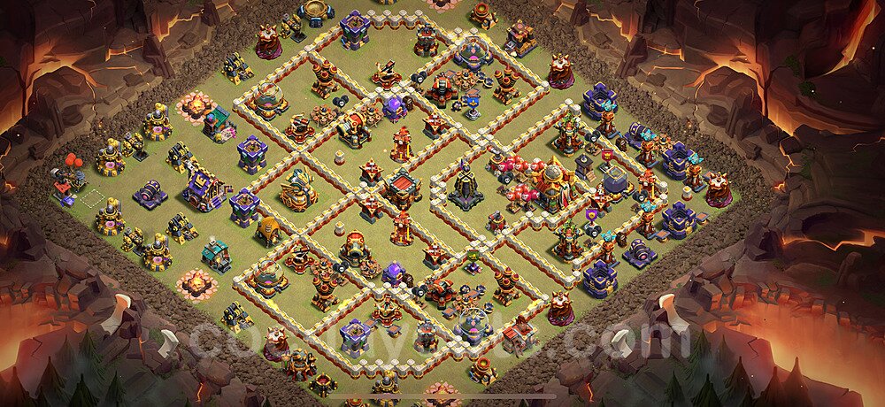 Diseño de aldea para Guerra Ayuntamiento 16 Copiar, Anti Todo - COC TH16 Perfecta Distribucion 2025 + Enlace - #71