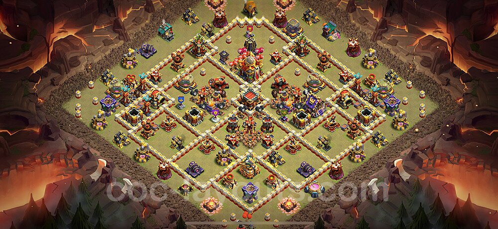 TH16 Anti 3 Stars CWL War Base Plan with Link, Anti Everything, Copy Town Hall 16 Design 2025, #74