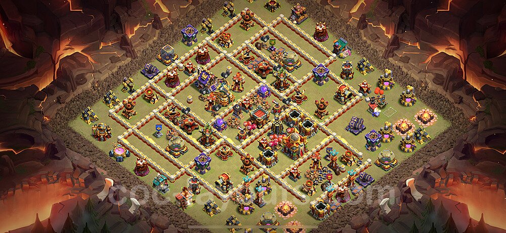 Diseño de aldea para Guerra Ayuntamiento 16 Copiar, Liga de Leyenda, Anti Todo - COC TH16 Perfecta Distribucion 2025 + Enlace - #77