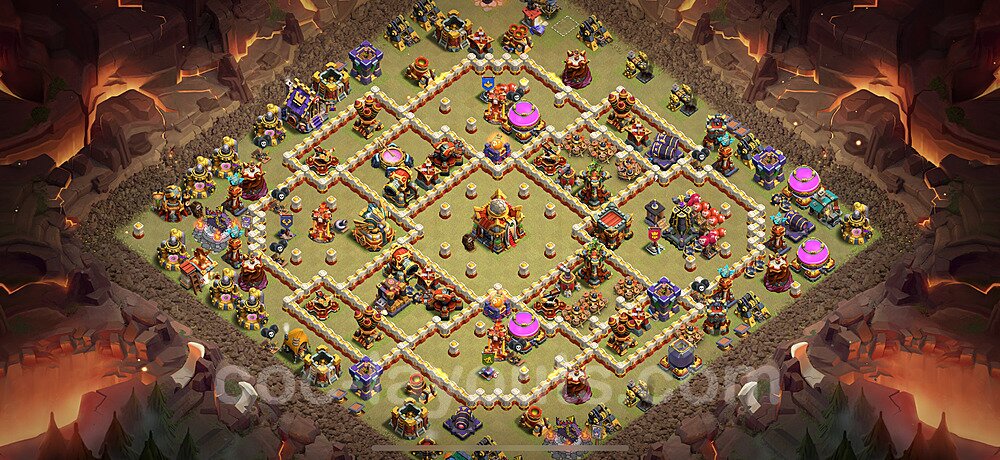 TH16 Anti 3 Stars CWL War Base Plan with Link, Anti Everything, Copy Town Hall 16 Design 2025, #80