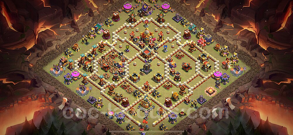 TH16 Anti 2 Stars CWL War Base Plan with Link, Copy Town Hall 16 Design 2025, #83
