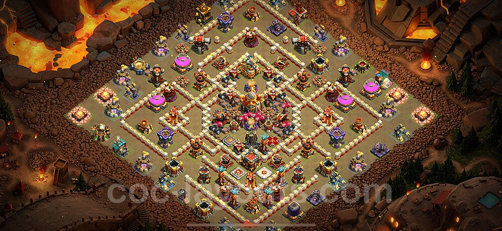 TH16 Anti 3 Stars CWL War Base Plan with Link, Copy Town Hall 16 Design 2024, #9