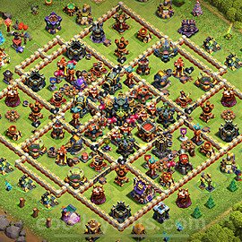 TH17 Trophy Base Plan with Link, Hybrid, Copy Town Hall 17 Base Design 2024, #11