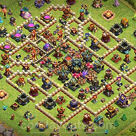 TH17 Anti 2 Stars Base Plan with Link, Hybrid, Copy Town Hall 17 Base Design 2025, #13