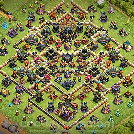 Diseño de aldea Anti 3 Estrellas Ayuntamiento 17 Copiar, Híbrido - COC TH17 Perfecta Distribucion 2024 + Enlace - #19