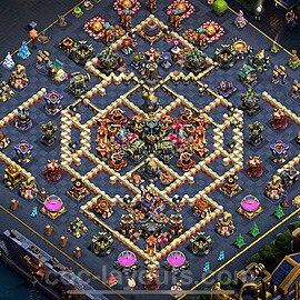 TH17 Trophy Base Plan with Link, Copy Town Hall 17 Base Design 2025, #20