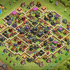 Anti Everything TH17 Base Plan with Link, Hybrid, Copy Town Hall 17 Design 2025, #21