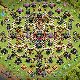 TH17 Trophy Base Plan with Link, Copy Town Hall 17 Base Design 2025, #25