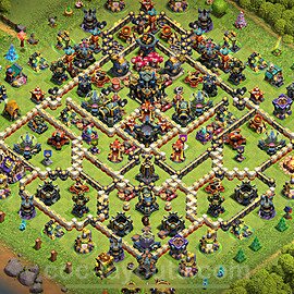 Diseño de aldea Anti 2 Estrellas Ayuntamiento 17 Copiar, Liga de Leyenda - COC TH17 Perfecta Distribucion 2025 + Enlace - #28