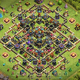 Diseño de aldea Anti 2 Estrellas Ayuntamiento 17 Copiar, Híbrido - COC TH17 Perfecta Distribucion 2025 + Enlace - #30