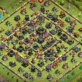 Anti Dragon TH17 Base Plan with Link, Hybrid, Copy Town Hall 17 Anti Air Design 2025, #33