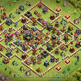 Die Anti Dragon Base für Verteidigung RH17 + Link, Legend League 2025 - COC Rathaus 17 Kopieren Base - #4