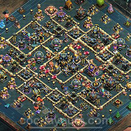 Diseño de aldea Anti 2 Estrellas Ayuntamiento 17 Copiar, Liga de Leyenda - COC TH17 Perfecta Distribucion 2025 + Enlace - #49