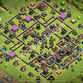 Diseño de aldea para Defensa Ayuntamiento 17 Copiar, Liga de Leyenda - COC TH17 Perfecta Distribucion 2025 + Enlace - #50