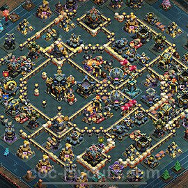 Diseño de aldea para Defensa Ayuntamiento 17 Copiar, Anti Todo, Híbrido - COC TH17 Perfecta Distribucion 2025 + Enlace - #51