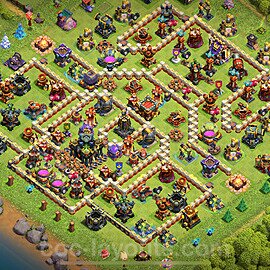 TH17 Trophy Base Plan with Link, Legend League, Copy Town Hall 17 Base Design 2024, #6