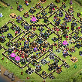 Diseño de aldea para Defensa Ayuntamiento 17 Copiar, Liga de Leyenda - COC TH17 Perfecta Distribucion 2025 + Enlace - #6