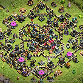 TH17 Anti 3 Stars Base Plan with Link, Hybrid, Copy Town Hall 17 Base Design 2025, #61