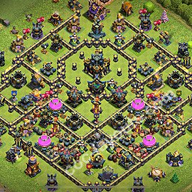 TH17 Anti 3 Stars Base Plan with Link, Hybrid, Copy Town Hall 17 Base Design 2025, #62