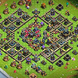 Die Anti 3 Sterne Base RH17 + Link, Anti Alles 2026 - COC Rathaus 17 Kopieren Base - #74
