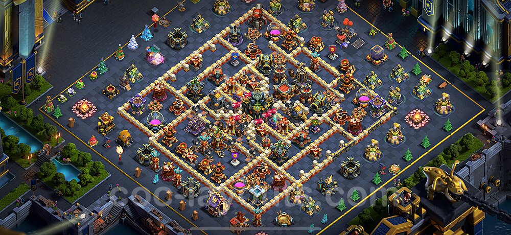 TH17 Anti 3 Stars Base Plan with Link, Copy Town Hall 17 Base Design 2024, #12