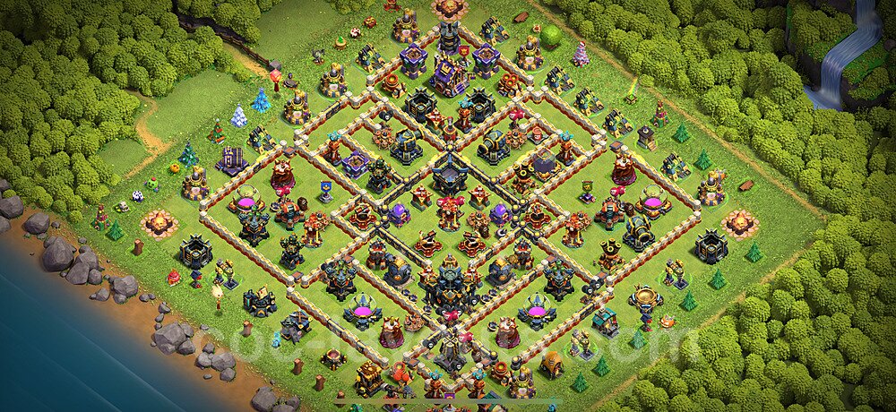 Die Anti 3 Sterne Base RH17 + Link, Anti Alles 2024 - COC Rathaus 17 Kopieren Base - #14