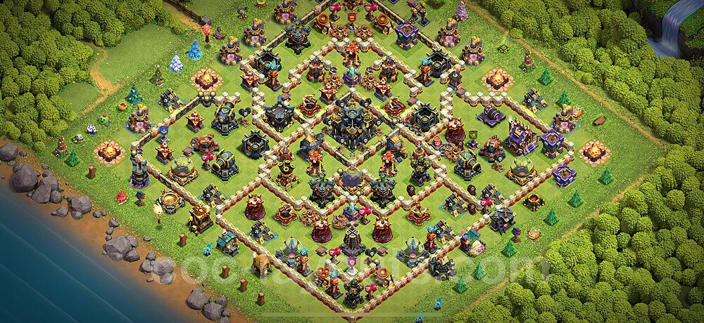 Die Anti 2 Sterne Base RH17 + Link, Legend League 2024 - COC Rathaus 17 Kopieren Base - #17