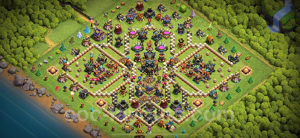 TH17 Trophy Base Plan with Link, Copy Town Hall 17 Base Design 2024, #18