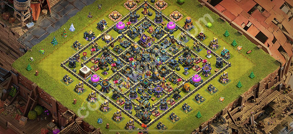 Ustawienie bazy do obrony TH17 z linkiem, Hybrydowy - Ratusz poziom 17 - COC 2025 - #2