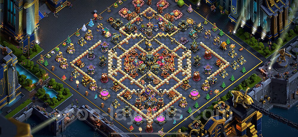 TH17 Trophy Base Plan with Link, Copy Town Hall 17 Base Design 2024, #20