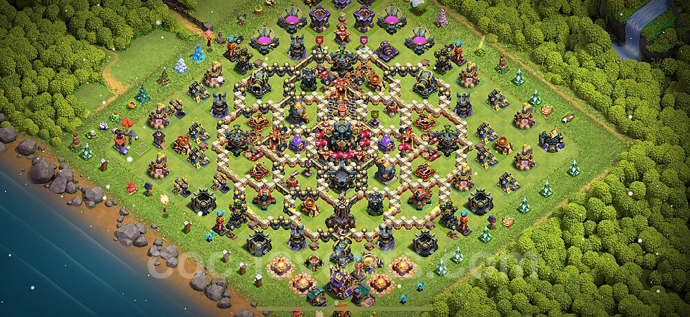 TH17 Trophy Base Plan with Link, Copy Town Hall 17 Base Design 2025, #25