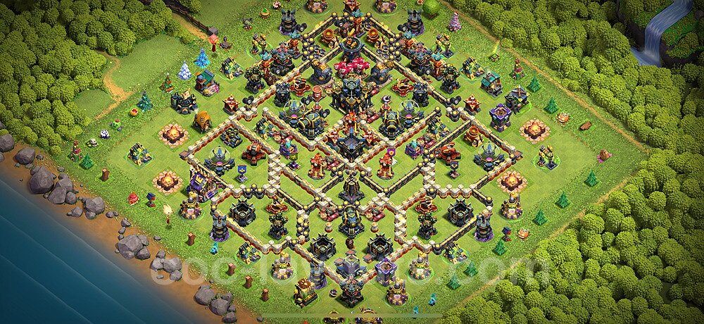 Municipio livello 17 Anti 2 Stelle Base + Link, Legend League - Miglior Disposizione Villaggio per Difesa COC 2025 TH17 - #28