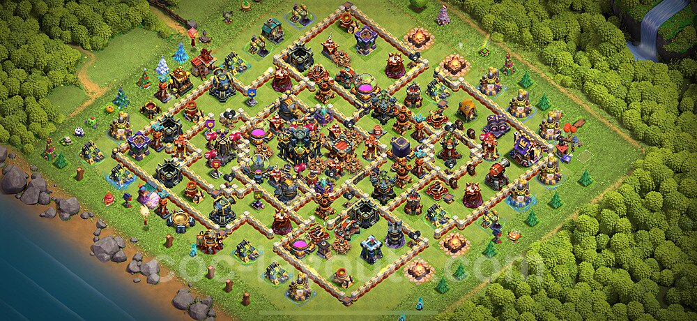 Anti Dragon TH17 Base Plan with Link, Legend League, Copy Town Hall 17 Anti Air Design 2024, #4