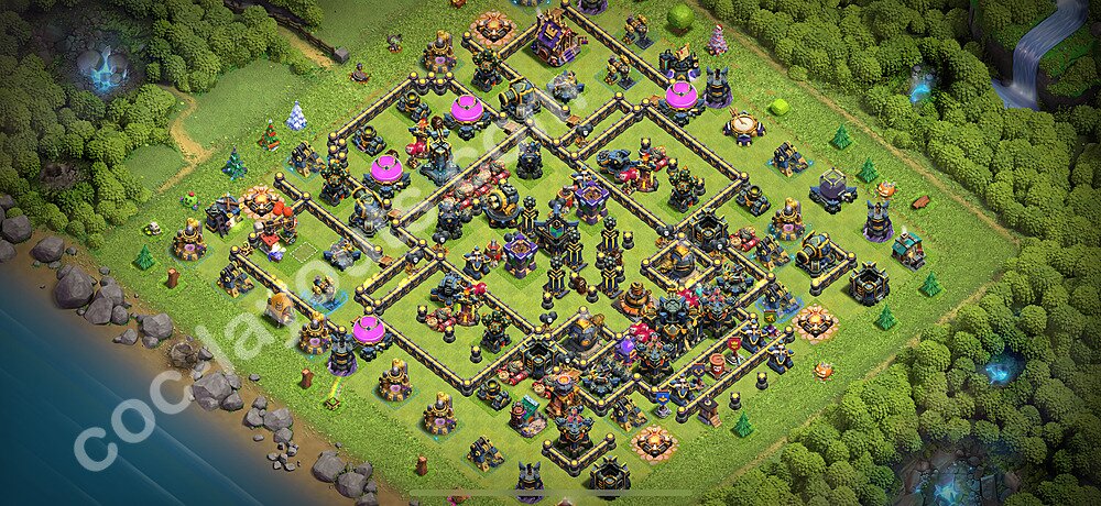 TH17 Trophy Base Plan with Link, Legend League, Copy Town Hall 17 Base Design 2025, #50
