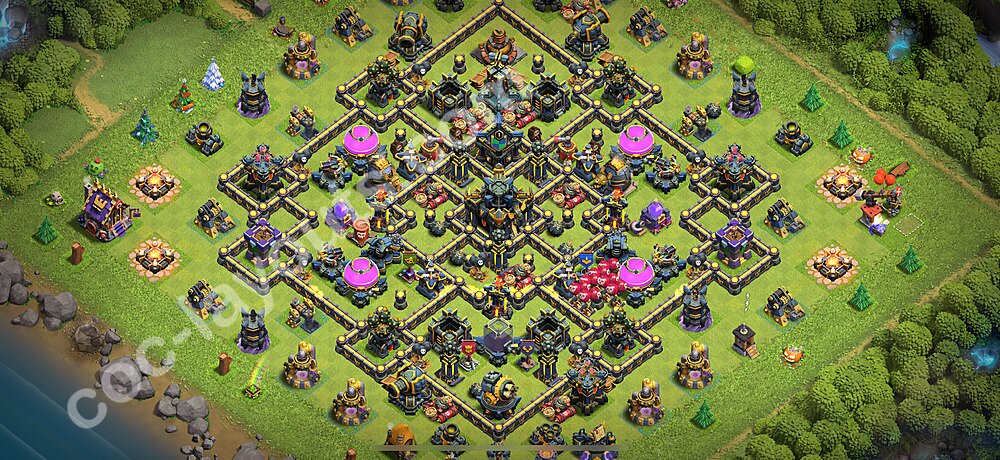Die Anti 2 Sterne Base RH17 + Link, Hybrid 2025 - COC Rathaus 17 Kopieren Base - #56